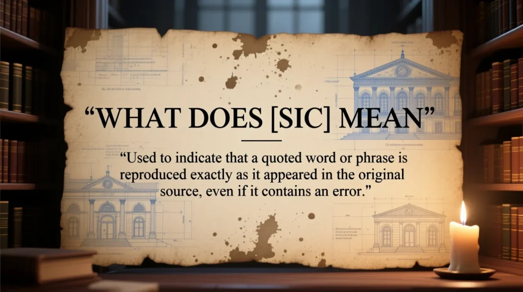 What Does [sic] Mean